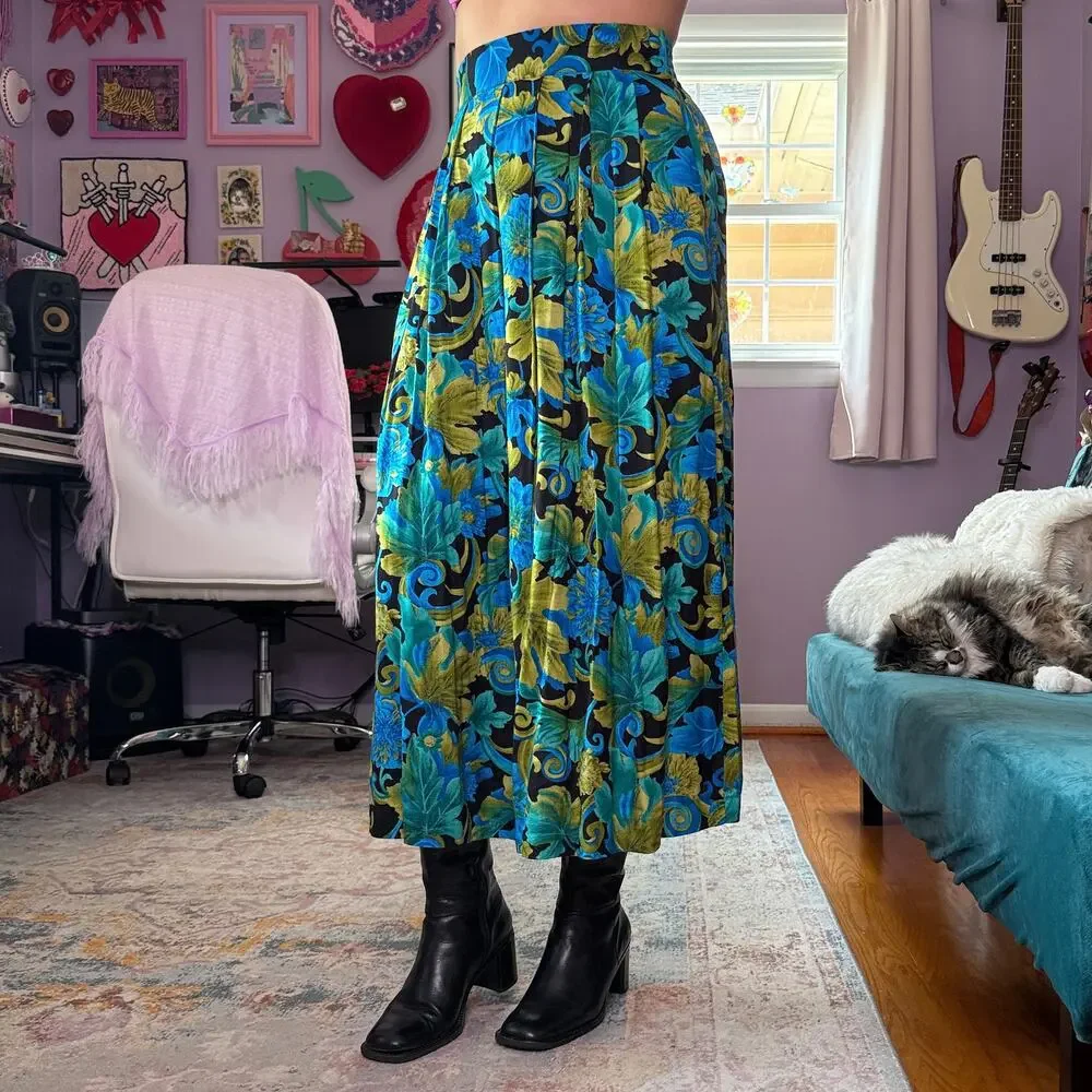 Vintage 80s / 90s deadstock whimsigoth boho maxi skirt